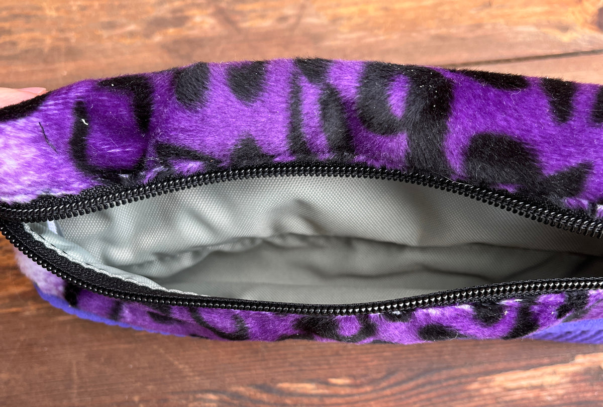 Purple Clutch Purse-Purple Faux Fur