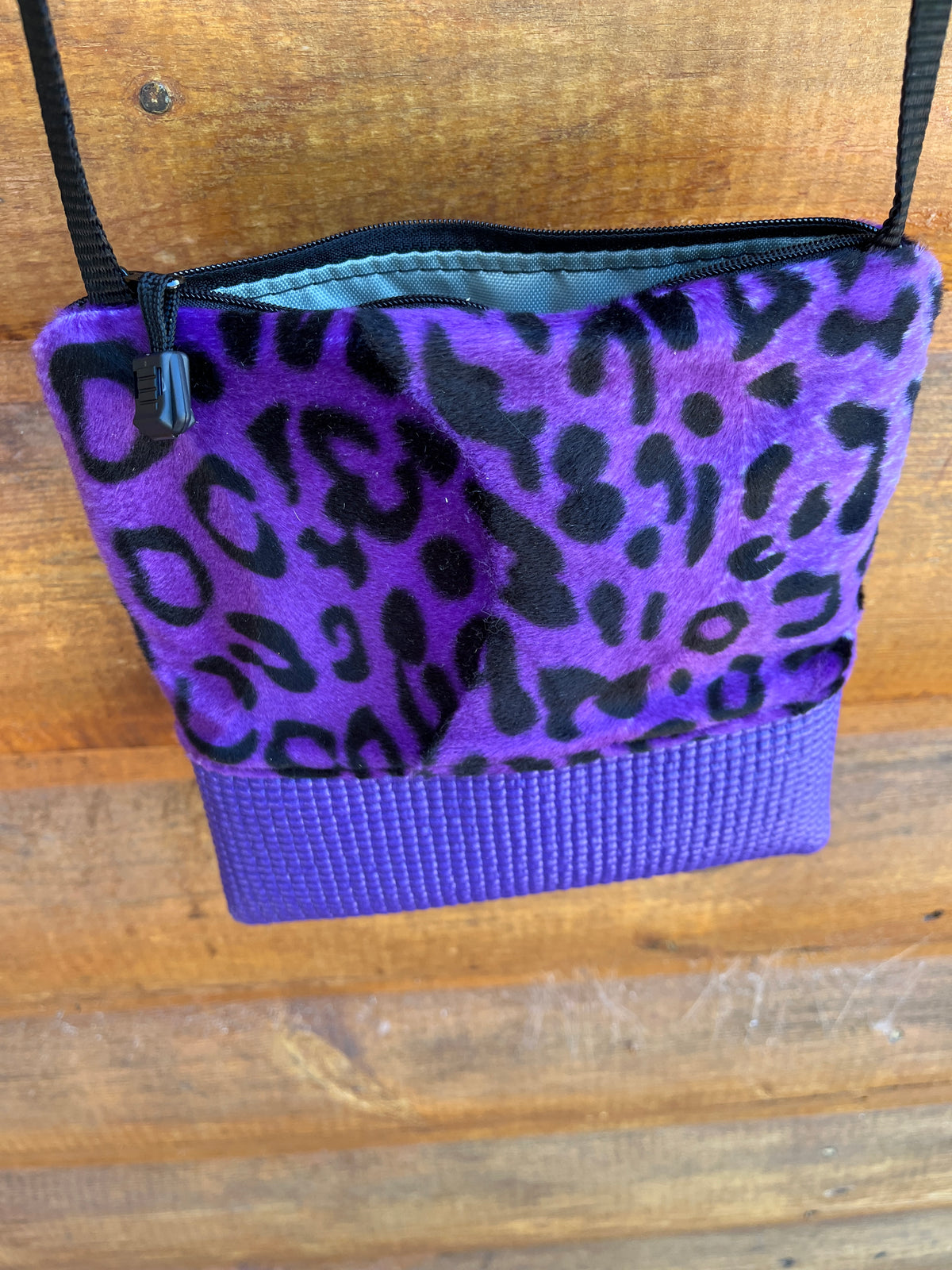 Stella Purple Cross Body Purse-Faux Fur