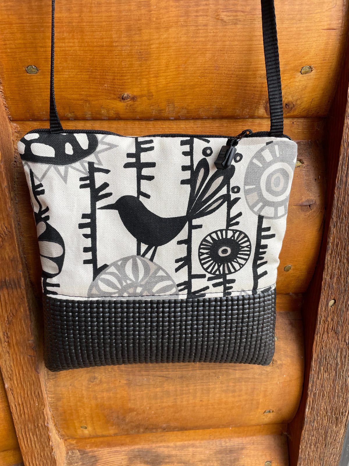 Stella Black Cross Body Purse-Birds