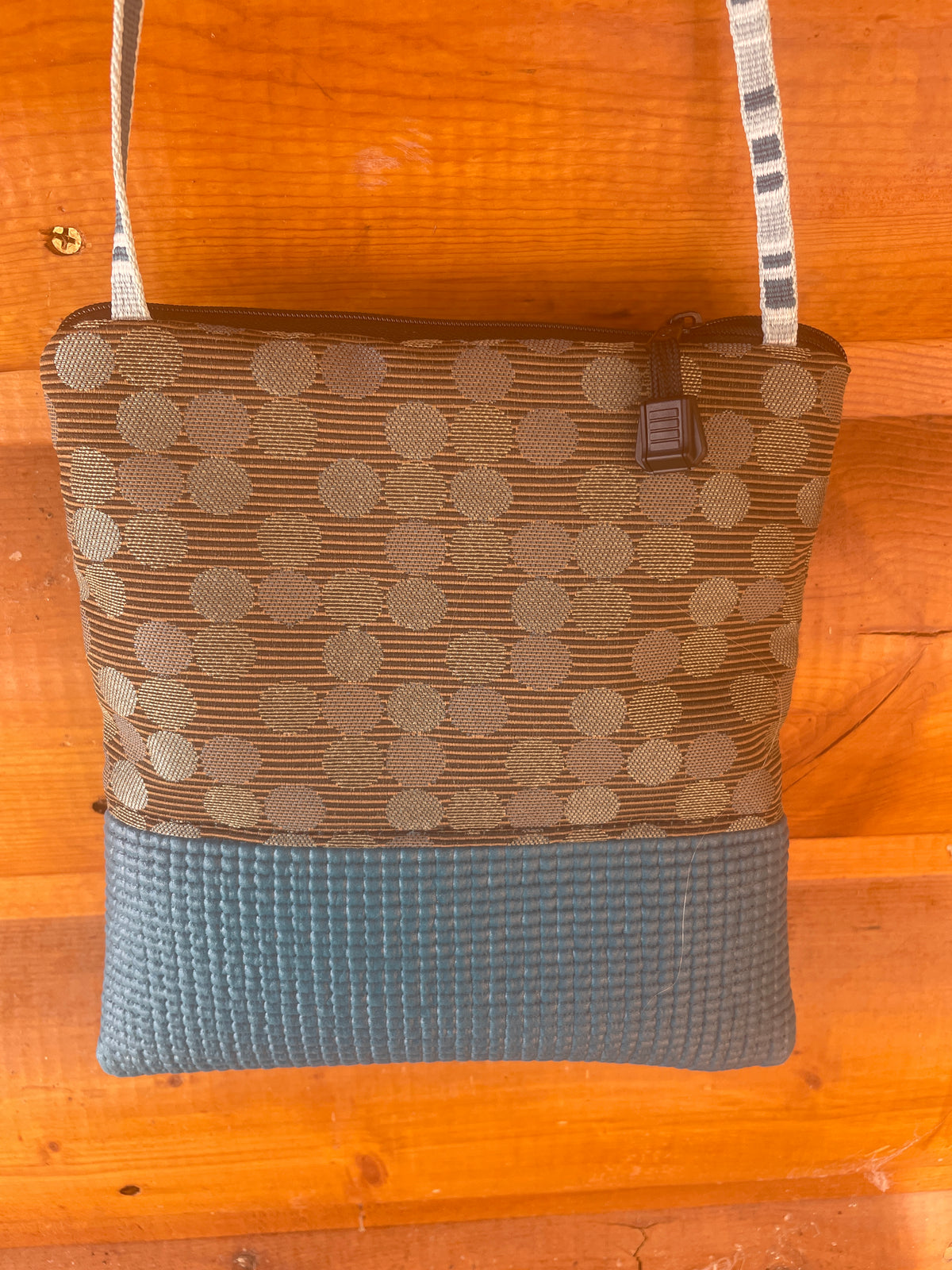 Stella Teal Cross Body-Dots print Fabric